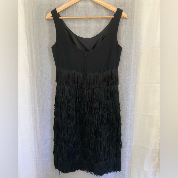 Vintage Black Fringe Cocktail Dress with Bow XS/S - Picture 4 of 9